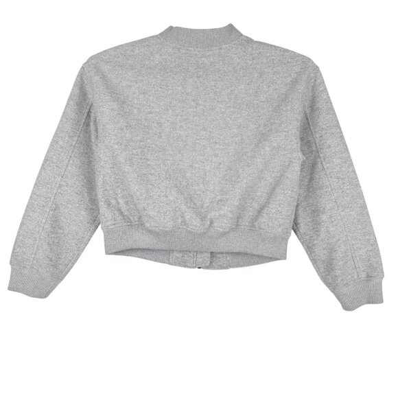 Rachel Zoe Women's Lined Ribbed Cuff/Hem Full Zip Gray Bomber Jacket Size M NWOT - Picture 2 of 10